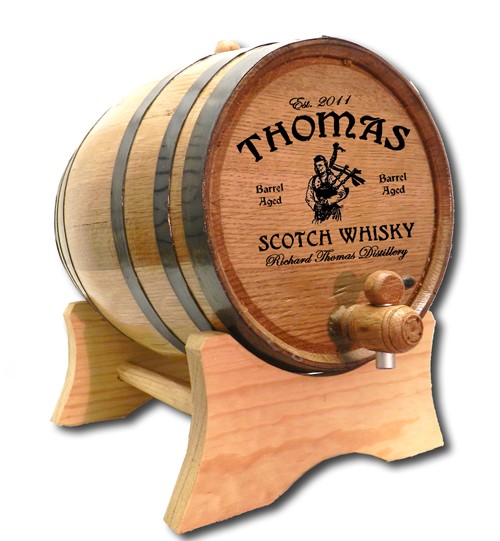 Oak Brewing Barrel Laser Engraved