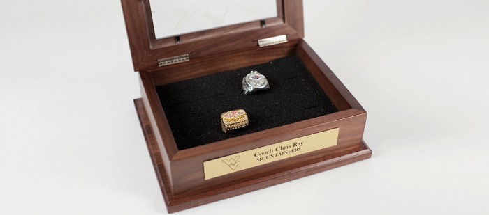 Championship Ring Display Case Walnut