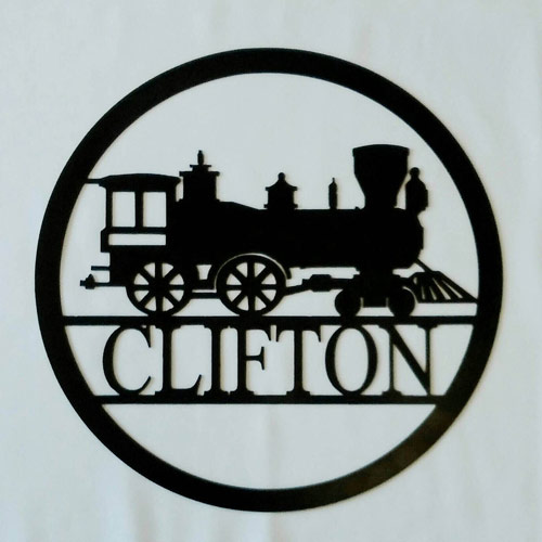 Customized Train Locomotive Sign with Family Name