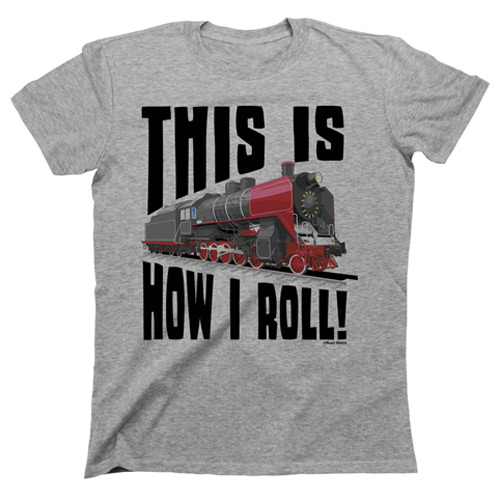 Railroad and train t-shirt with locomotive