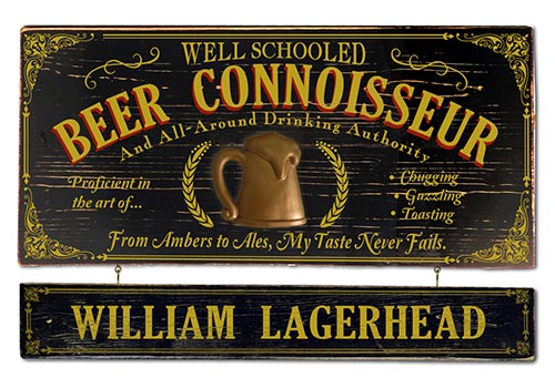 Game Room Decor Ideas - Beer Connoisseur Sign