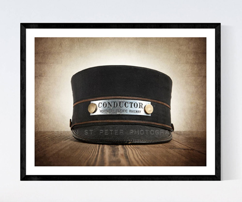 Vintage Train Conductor Hat Photo Print