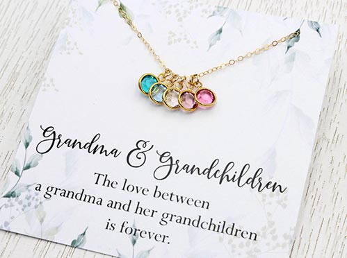 birthstone necklace for grandma's