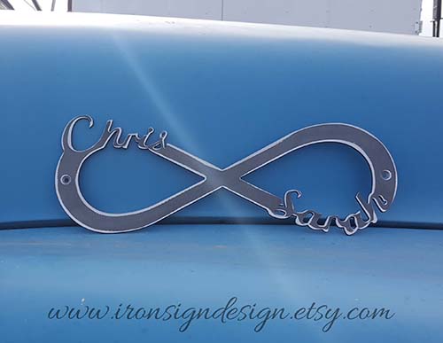 Personalized Steel Infinity Sign