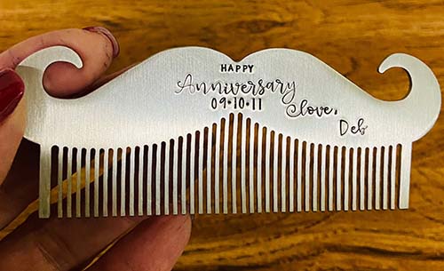 Stainless Steel Stamped Beard Comb