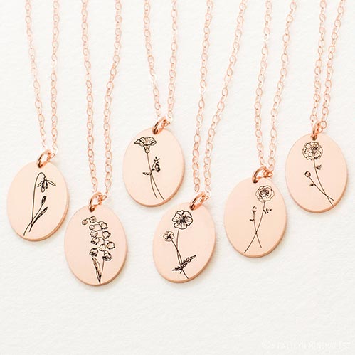 Birth Flower Necklaces