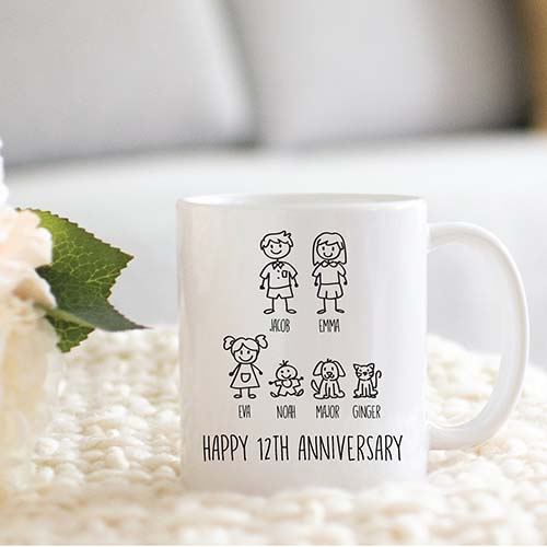 Happy 12th Anniversary Mug