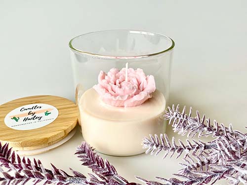 Peony Flower Soy Candle