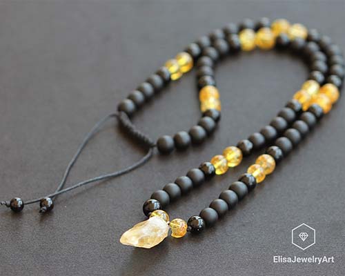 Citrine and Onyx Bracelet