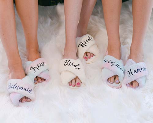 Personalized Fur Slippers - 13th Anniversary Gift