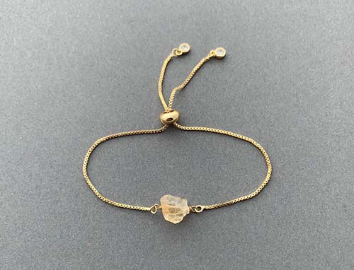 Raw Citrine Bracelet - 13th Anniversary Gift