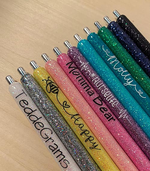 Glitter Personalized Pens
