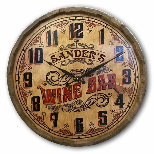 Personalized Wine Bar Clocks