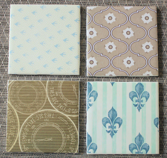 Tile and scrapbook paper coaster tutorial