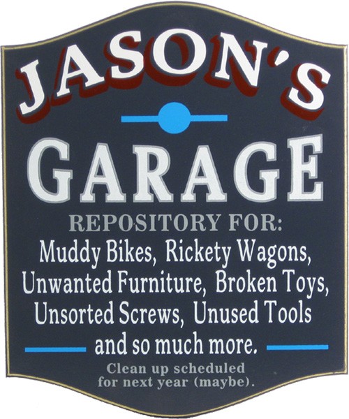 garage man cave sign