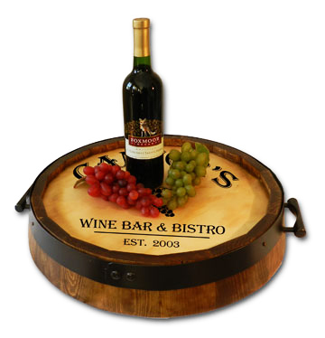 Personalized Barrel Head Serving Tray