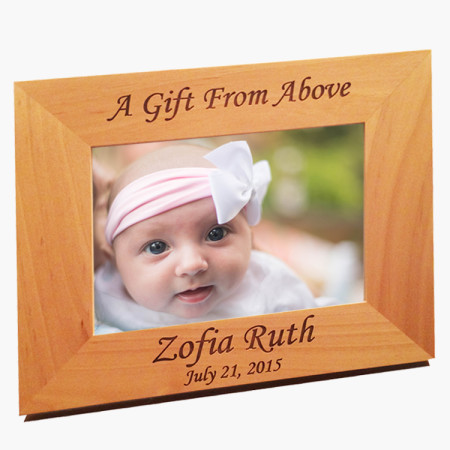 Alder Wood Engraved Photo Frame