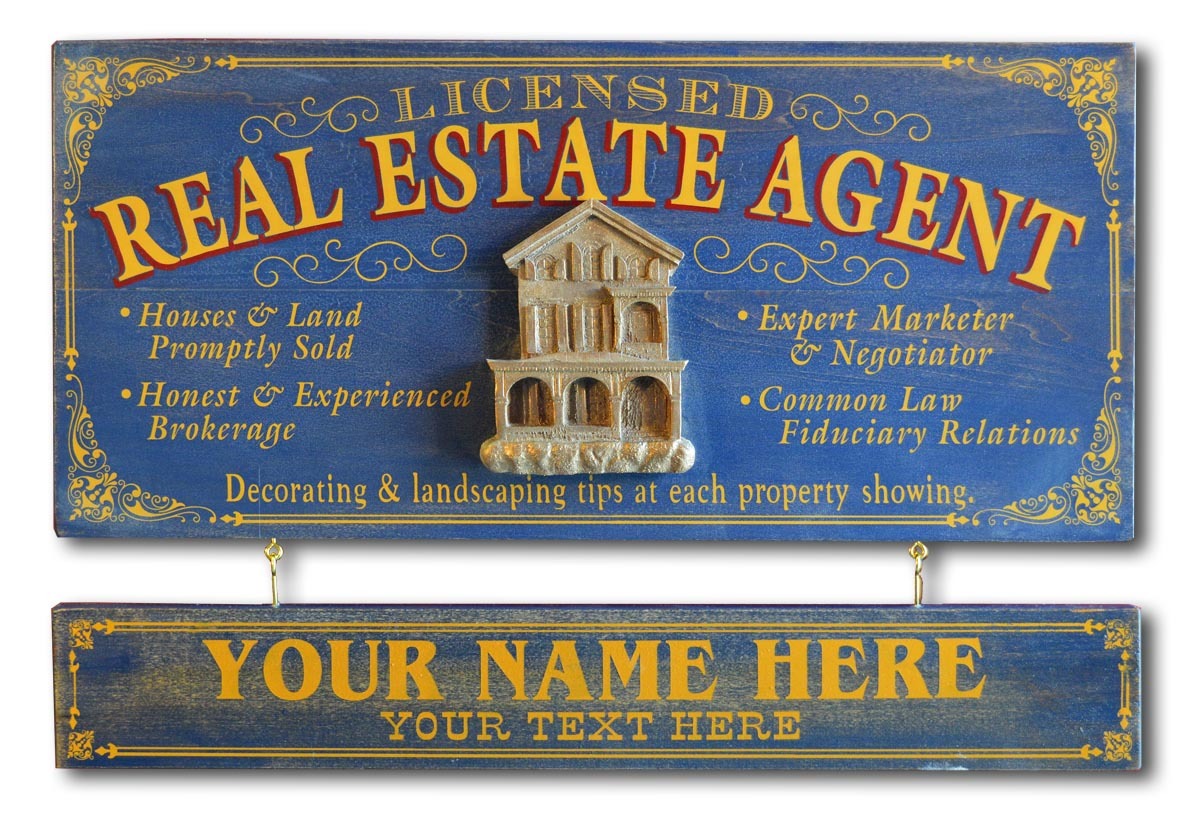 Treat Yourself To A Special Closing Gift Custom Vintage Style Wood Real Estate Agent Plaque With Personalized