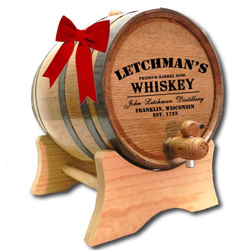 Custom engraved oak barrels