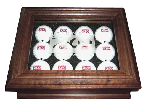 Walnut keepsake box for collectible golf balls