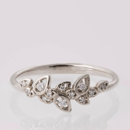 14k White Gold Handmade Engagement Ring