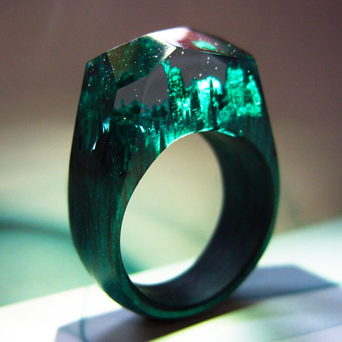 Wood & Resin Engagement Ring