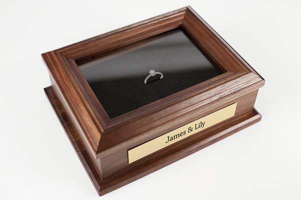 Walnut Wood Personalized Ring Box