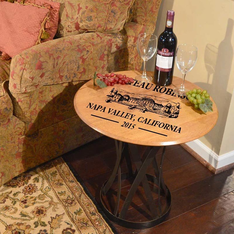Chateau Winery Art Personalized Barrel Coffee Table