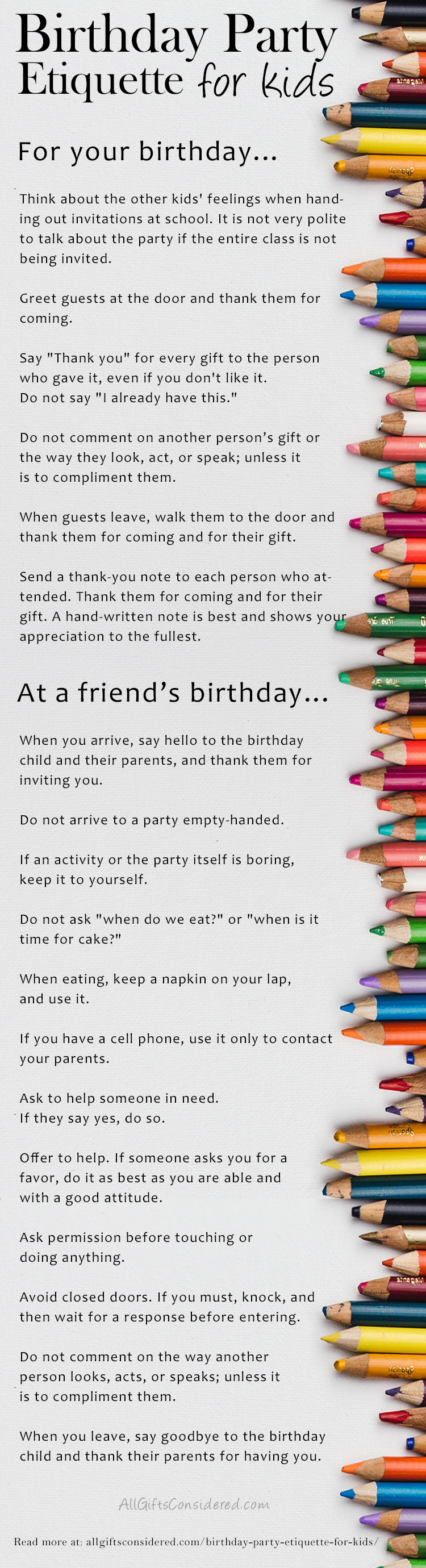 Birthday Party Etiquette for Kids » All Gifts Considered