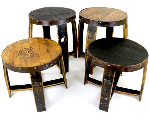 Barrel End Tables / Coffee Tables Repurposed from Old Whiskey Barrels
