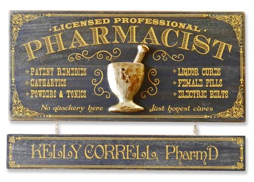 Personalized Vintage Pharmacist Plaque