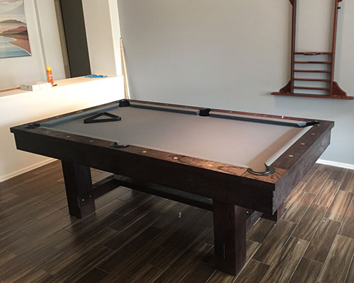 Rustic Wood Billiards Table