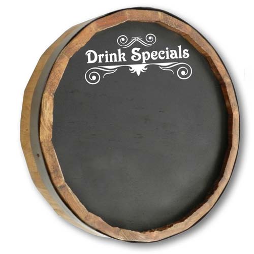 Barrel Head Chalkboard Drink Specials