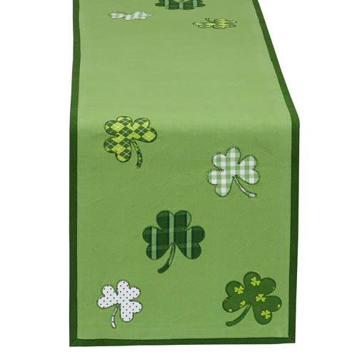 St. Patrick's Day Table Runner with Shamrocks All Gifts Considered