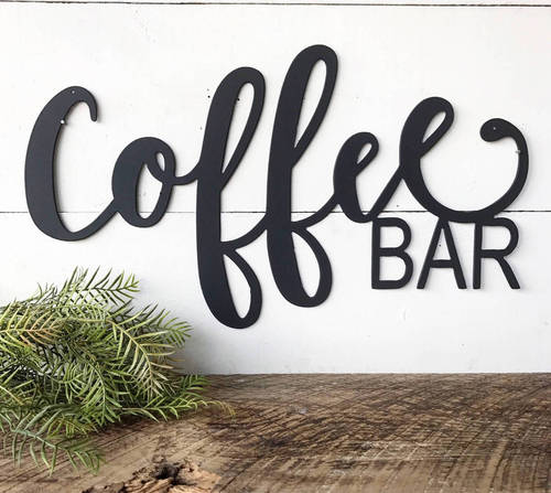 Coffee Bar Decor Metal Coffee Sign - coffee bar decor