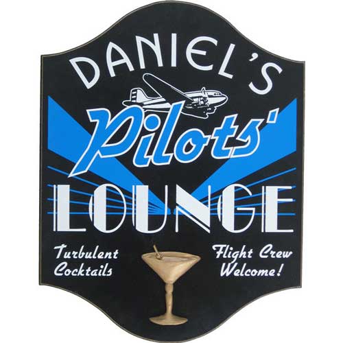 Personalized Pilot's Lounge Sign