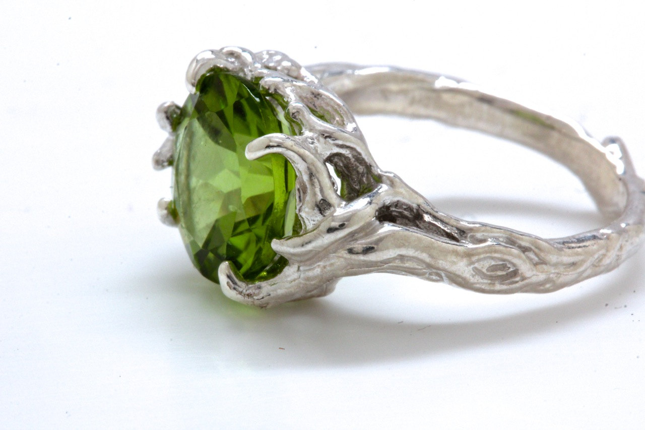 Saint Patrick's Day Jewelry - Peridot Ring in Sterling Silver