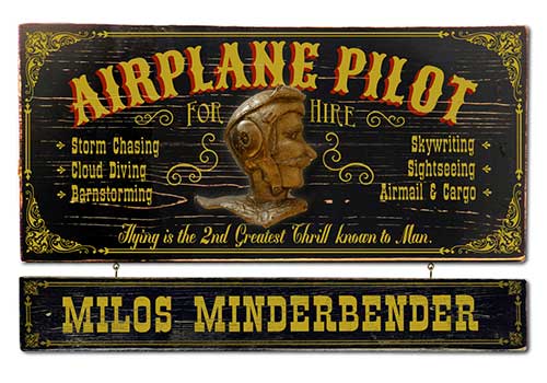 Airplane Pilot Gift Idea - Personalized PIlot Sign