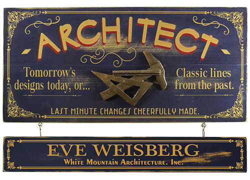 Vintage wooden personalized Architect Sign