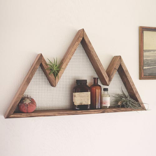 Handmade Rustic Mountain Wood Shelf - All Gifts Considered