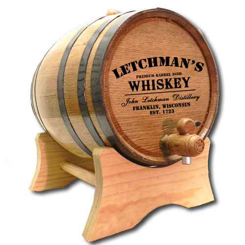 Creative Urology Gifts: Custom Engraved Oak Whiskey Barrel