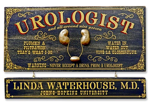 Custom Urology Gift Ideas - Plaque with Custom Name Board