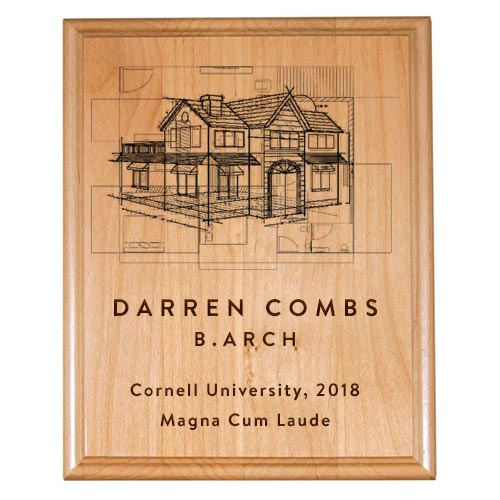 Gift Ideas for Architects - Custom Engraved Wooden Plaque