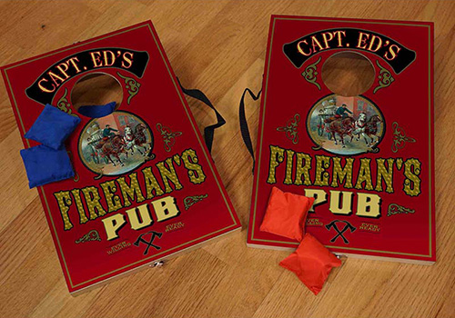 Corn Hole Game Set Customized for the Fire Station