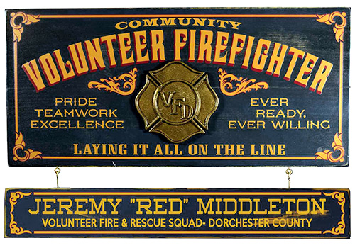 Personalized Volunteer Fire Fighter Sign - Gift Ideas for Firefighters