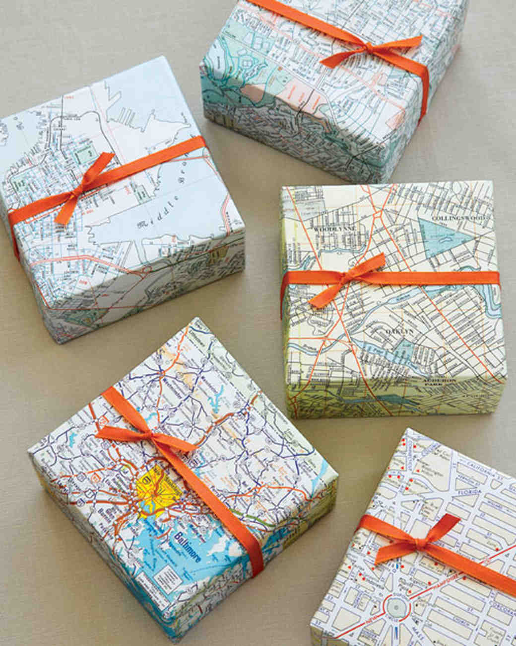 DIY Wrapping Paper Tutorial - Use Maps for Travel Themed Wrap