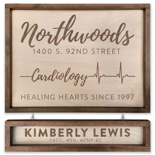 Custom Engraved Handcrafted Cardiology Sign - Gift Ideas for Cardiologists