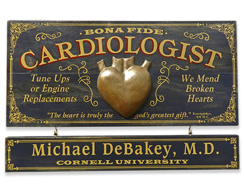 Cardiology Gift Ideas: Vintage Professional Plaque