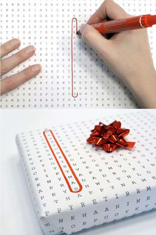 Make your own word search wrapping paper