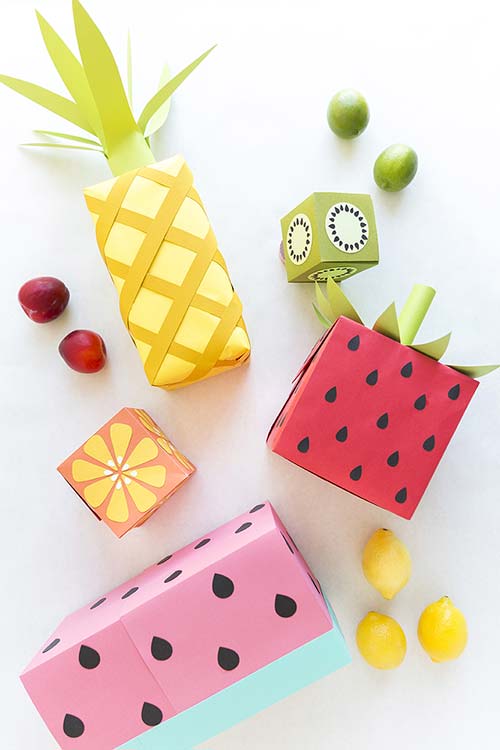 Fruit shaped wrapping paper tutorial